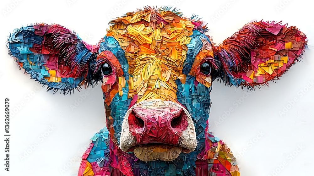 Artistic cow face in splashes high resolution picture Artistic cow face in splashes high resolution picture