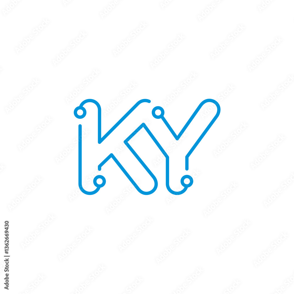 Abstract Letters KY Logo Design Template 001 Abstract Letters KY Logo Design Template 001