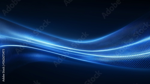 A stunning abstract background featuring smooth blue waves and light trails. Perfect for technology, digital design, or modern art concepts, showcasing elegance and motion.