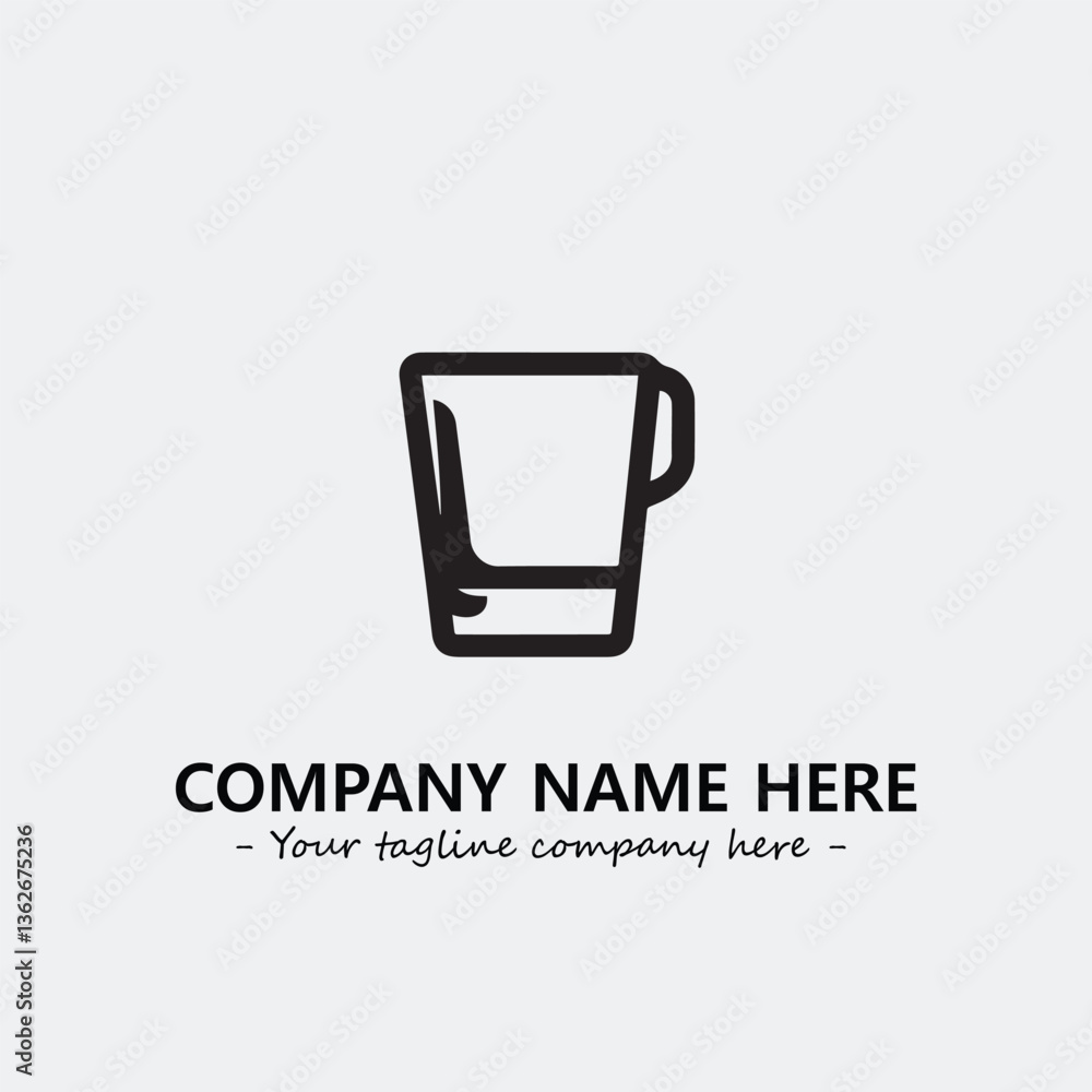 Cup illustration black and white for logo company vector image
Cup illustration black and white for logo company vector image