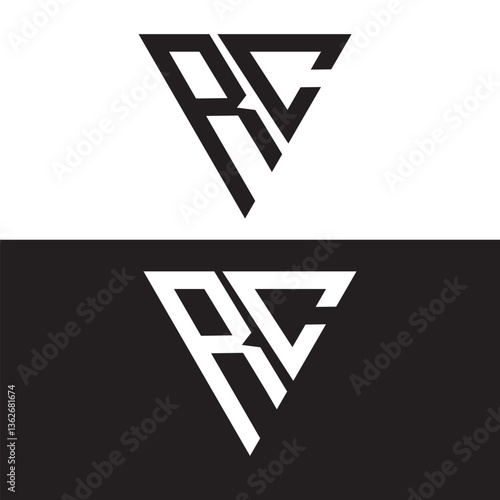   RC modern elegance and creative logo design .RC luxurious alphabet design . RC letter initial logo design.