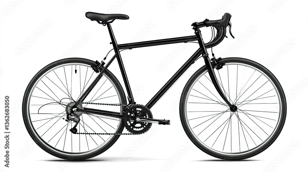 Obraz premium Aluminum-frame road bike, featuring a stylish, minimalist design with room for logo placement, isolated on white.