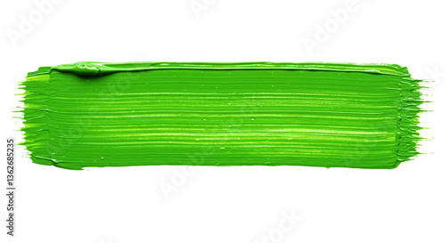 green stroke of green paint on transparent background PNG, isolated design element
