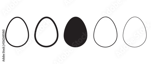 Eggs vector icon set isolated on white background. Easter Egg vector Icon collection. Easter day festival. Vector illustration.