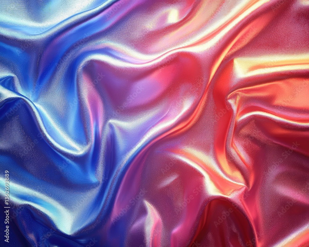 Obraz premium Colorful silk fabric draped elegantly, showcasing smooth texture and vibrant hues