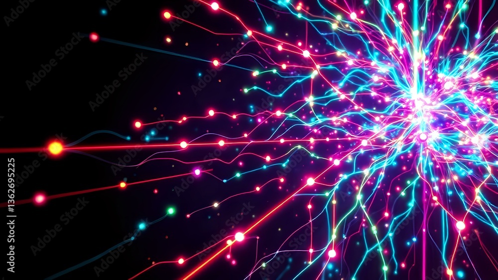 Obraz premium Futuristic Neon Network - Cyberpunk V2.0 Aesthetic