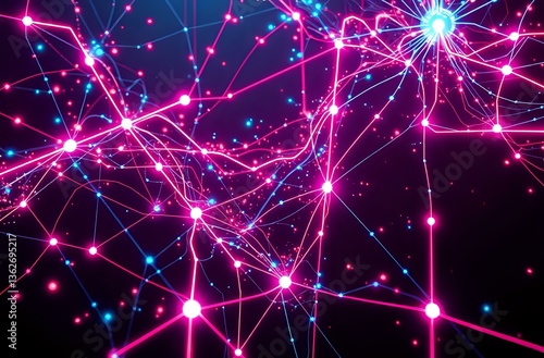 Wallpaper Mural Cyberpunk Starry Night - Abstract Tech Digital Landscape Torontodigital.ca