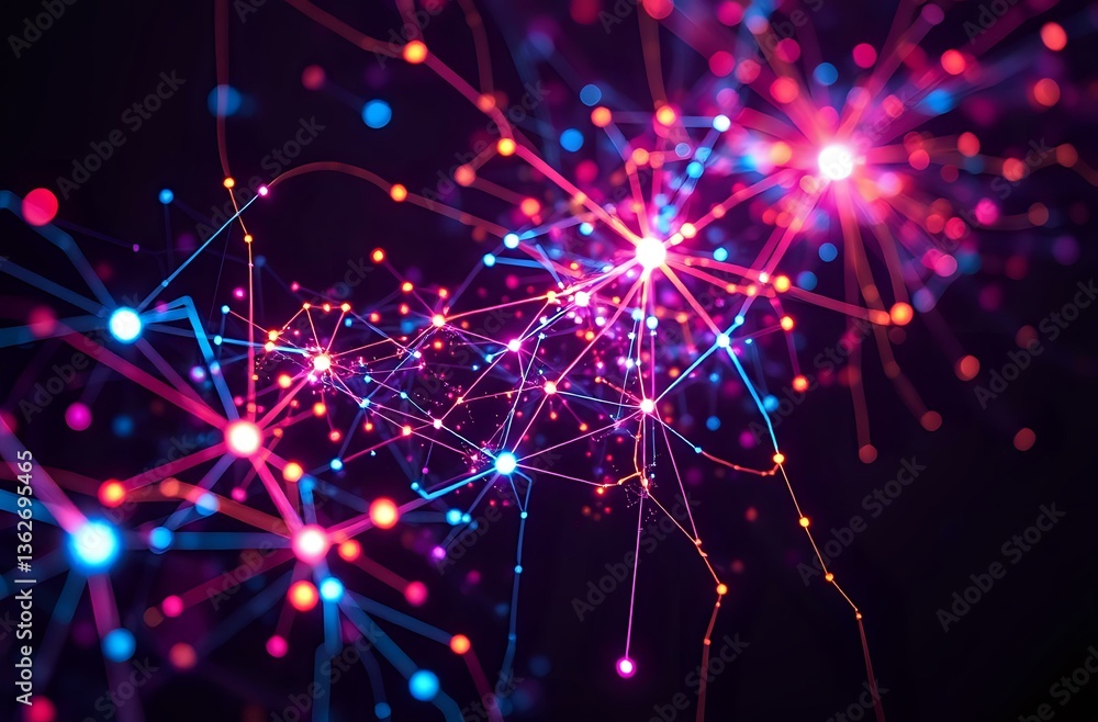 Fototapeta premium Cybernetic Starburst: Futuristic Constellation