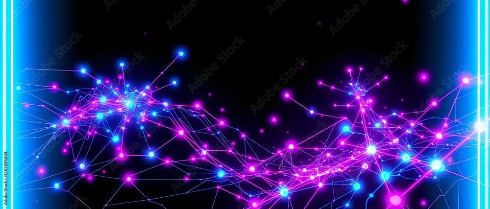 Fototapeta premium Cyberpunk Nebula - Futuristic Digital Networks