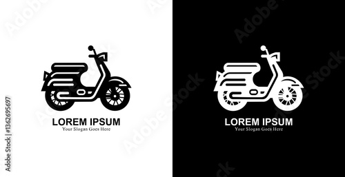 Motorcycle shaped logo design with modern style
