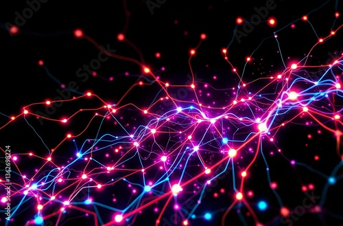 Wallpaper Mural Futuristic Cyberpunk Neural Network Design Torontodigital.ca