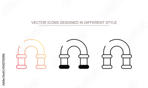 Pipe Fitting icon design with white background stock illustration