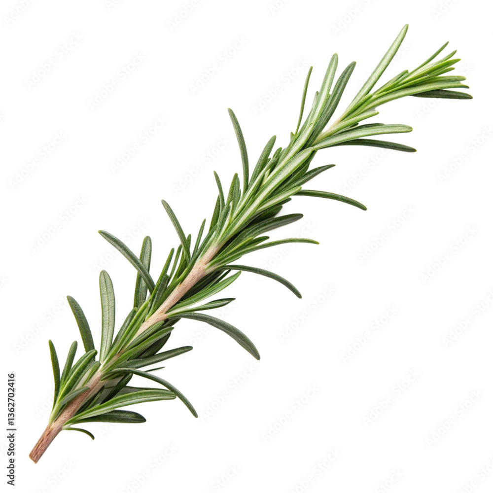 Fototapeta premium Fresh Rosemary Herb Sprig Transparent Background PNG