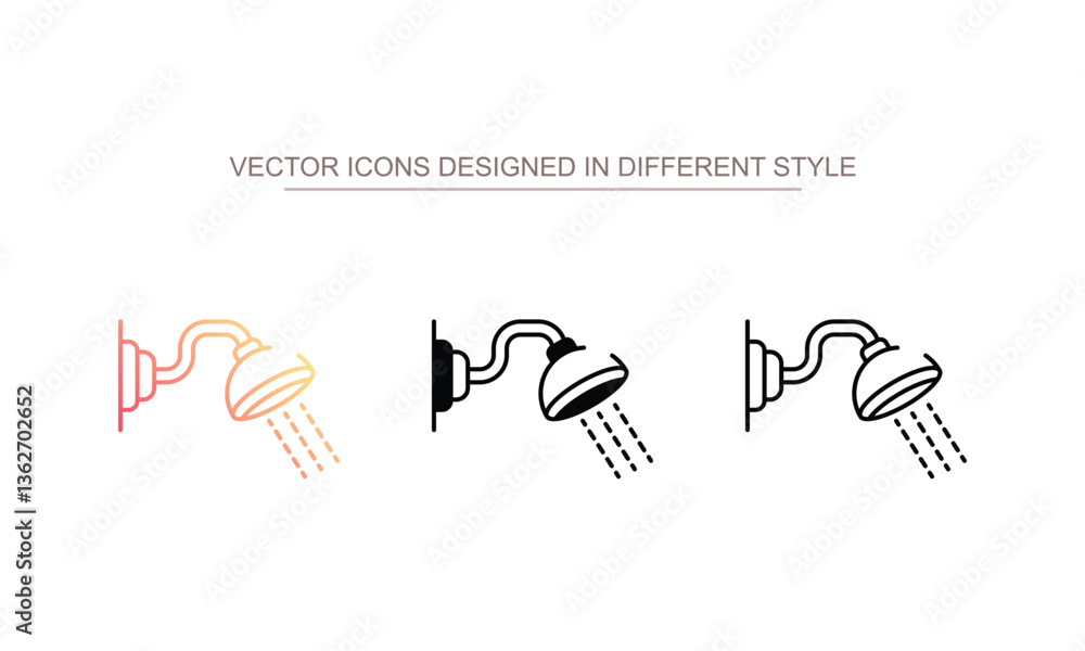Obraz premium Shower Head icon design with white background stock illustration