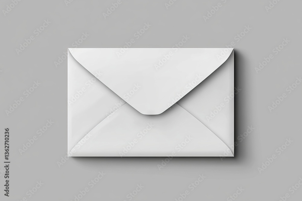White envelope placed on a neutral background for mailing or correspondence activity White envelope placed on a neutral background for mailing or correspondence activity