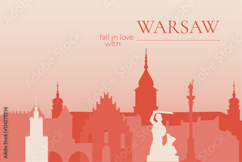 Warsaw Skyline Silhouette, Cityscape Wallpaper