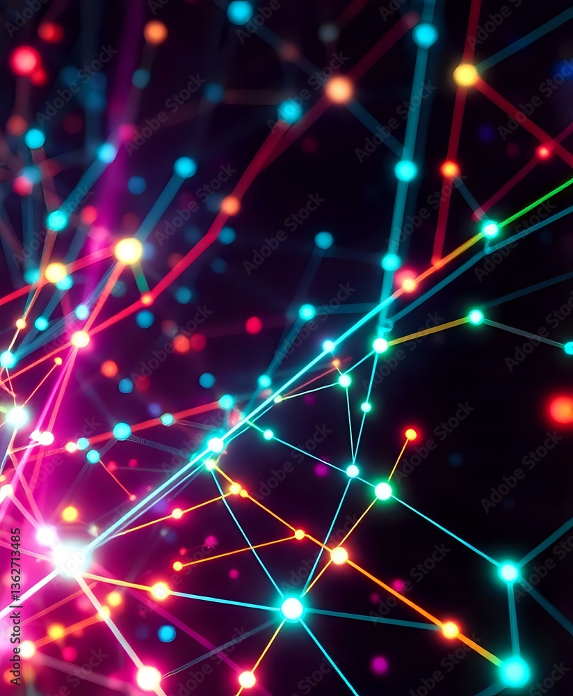 Fototapeta premium Neon Cyberpunk Network Design
