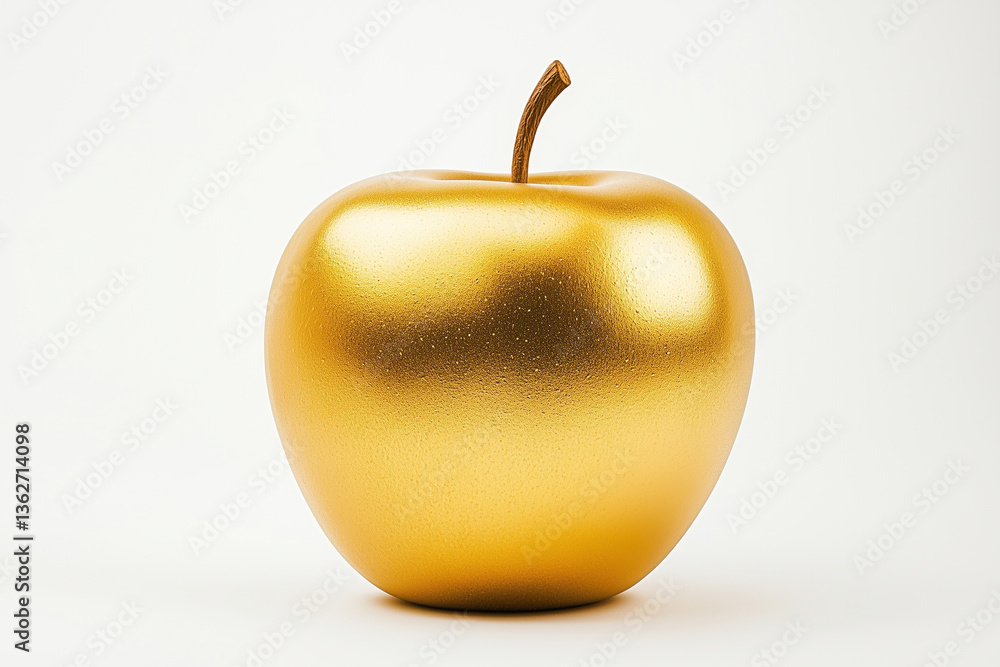 Obraz premium An ultra-realistic, golden apple isolated on a white background