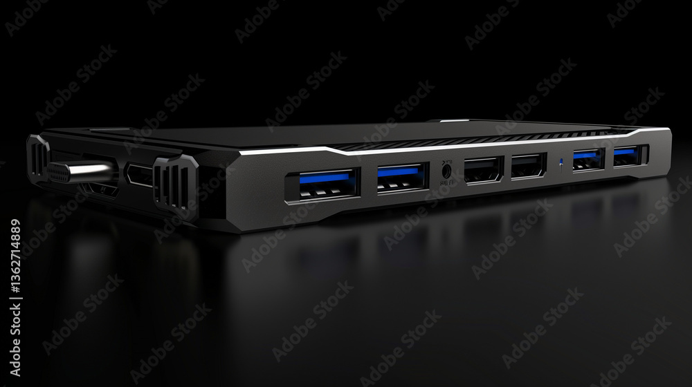 USB-C hub with multiple ports USB-C hub with multiple ports