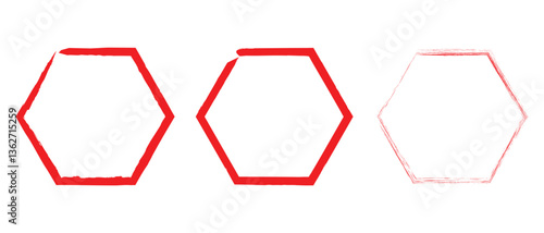set of polygon and hexagram grunge frames icon. flat style frame vector illustration.