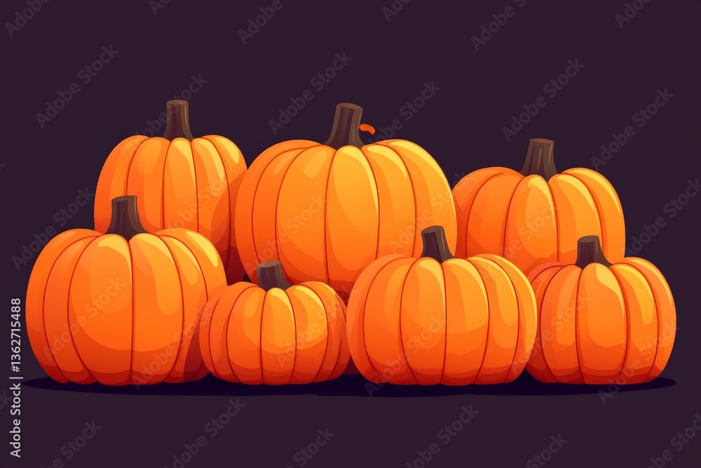 Vibrant pumpkins stacked together in a creative arrangement for autumn decoration and celebration Vibrant pumpkins stacked together in a creative arrangement for autumn decoration and celebration