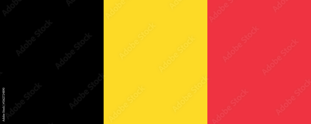 Fototapeta premium Vibrant flag featuring black, yellow, and red vertical stripes displayed prominently against a clear background
