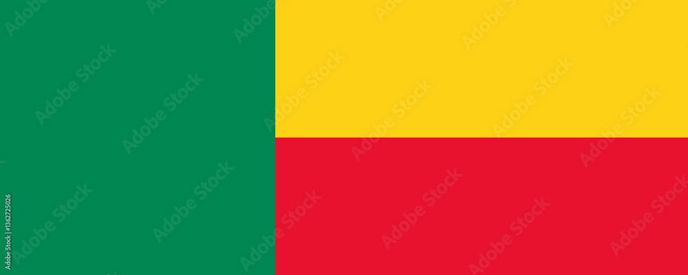 Fototapeta premium Flag of Benin with vibrant colors representing the nation's heritage and identity during a cultural celebration