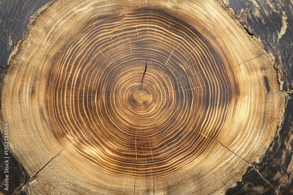 Fototapeta premium Detailed Wood Cross-Section with Visible Growth Rings