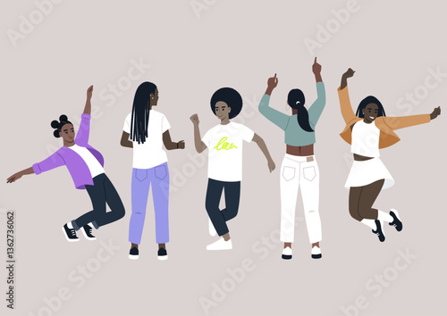 A diverse group of gifted dancers showcases their enthusiasm and creativity through expressive movements, celebrating unity and rhythm in a lively dance gathering