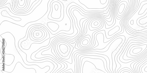 Topographic map background geographic line map with seamless ornament design. The black on white contours topography stylized height of the lines map.