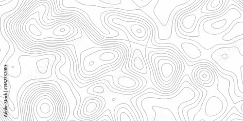 Topographic map background geographic line map with seamless ornament design. The black on white contours topography stylized height of the lines map.