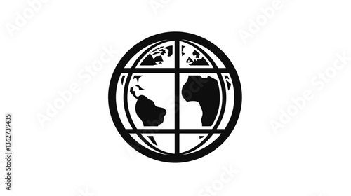 Stylized globe illustration representing global awareness and geography in minimalistic design