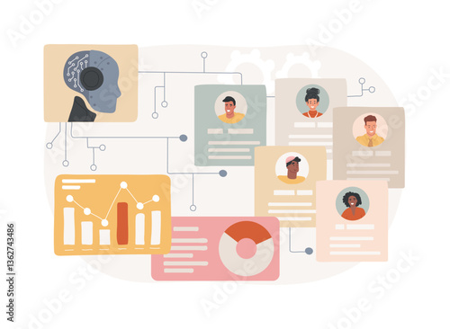 AI-Analyzed User Behavior abstract concept vector illustration.