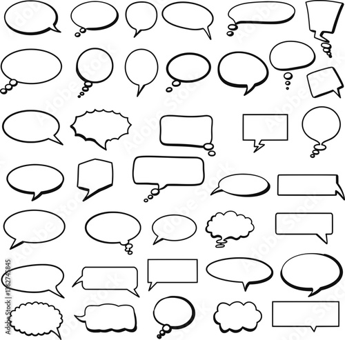 Collection of Various Style Speech Bubble Icons