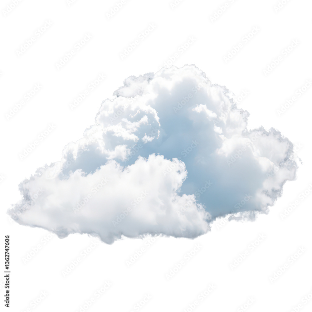 White Clouds on Transparent Background, Generative AI White Clouds on Transparent Background, Generative AI