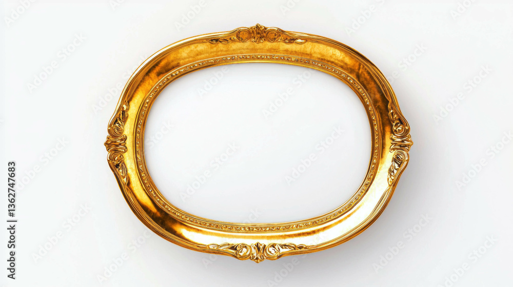 Elegant ornate gold frame for art display or interior decoration design Elegant ornate gold frame for art display or interior decoration design