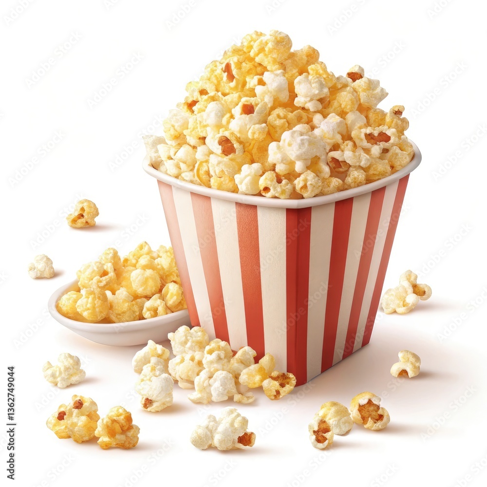 popcorn isolated on white background popcorn isolated on white background