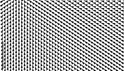 Black and white seamless geometric pattern with different ways effect. Vector Format Illustration 