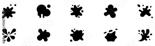 Splashes and drops. Set of water element, drop, splash. Water splashes collection. Cartoon water splashes element. Current drops, waves, tears and spray. EPS 10
