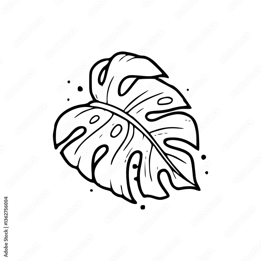 Fototapeta premium monstera leaf artwork
