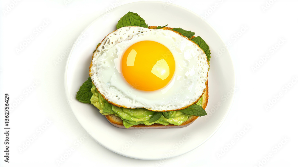 Delicious avocado toast with mint and egg for a perfect breakfast delight Delicious avocado toast with mint and egg for a perfect breakfast delight