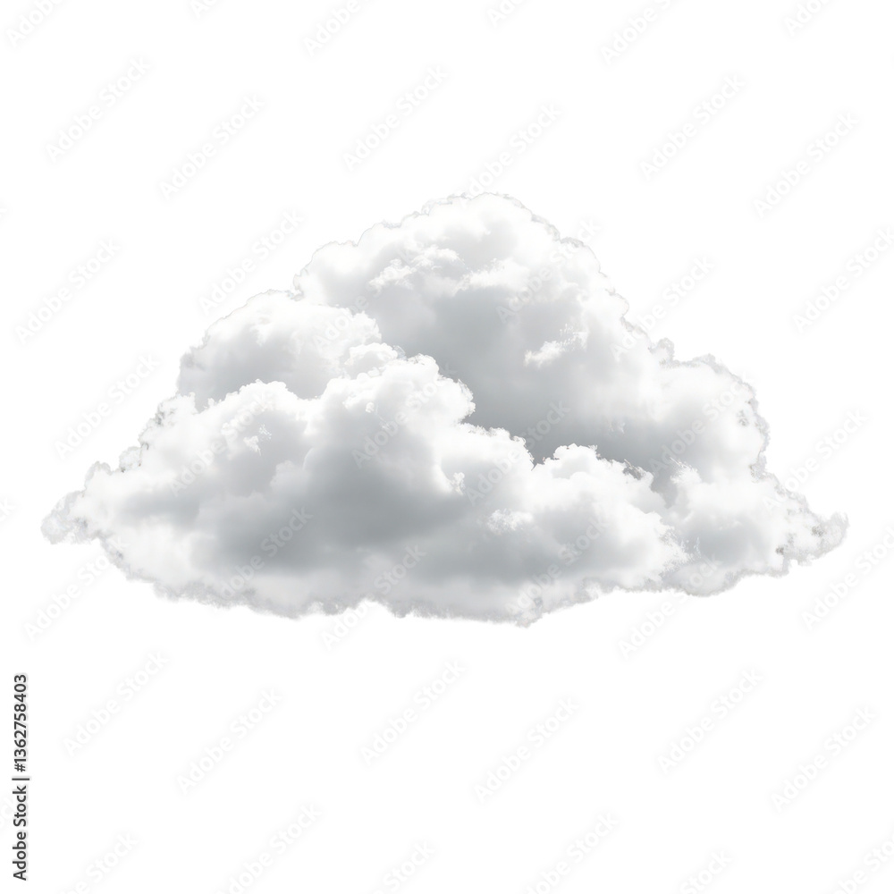 White Clouds on Transparent Background, Generative AI White Clouds on Transparent Background, Generative AI
