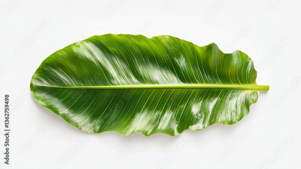 Fototapeta premium Realistic palm leaf with sunlight reflections for nature and design themes