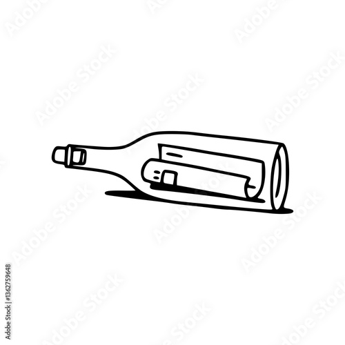 message in a bottle vector