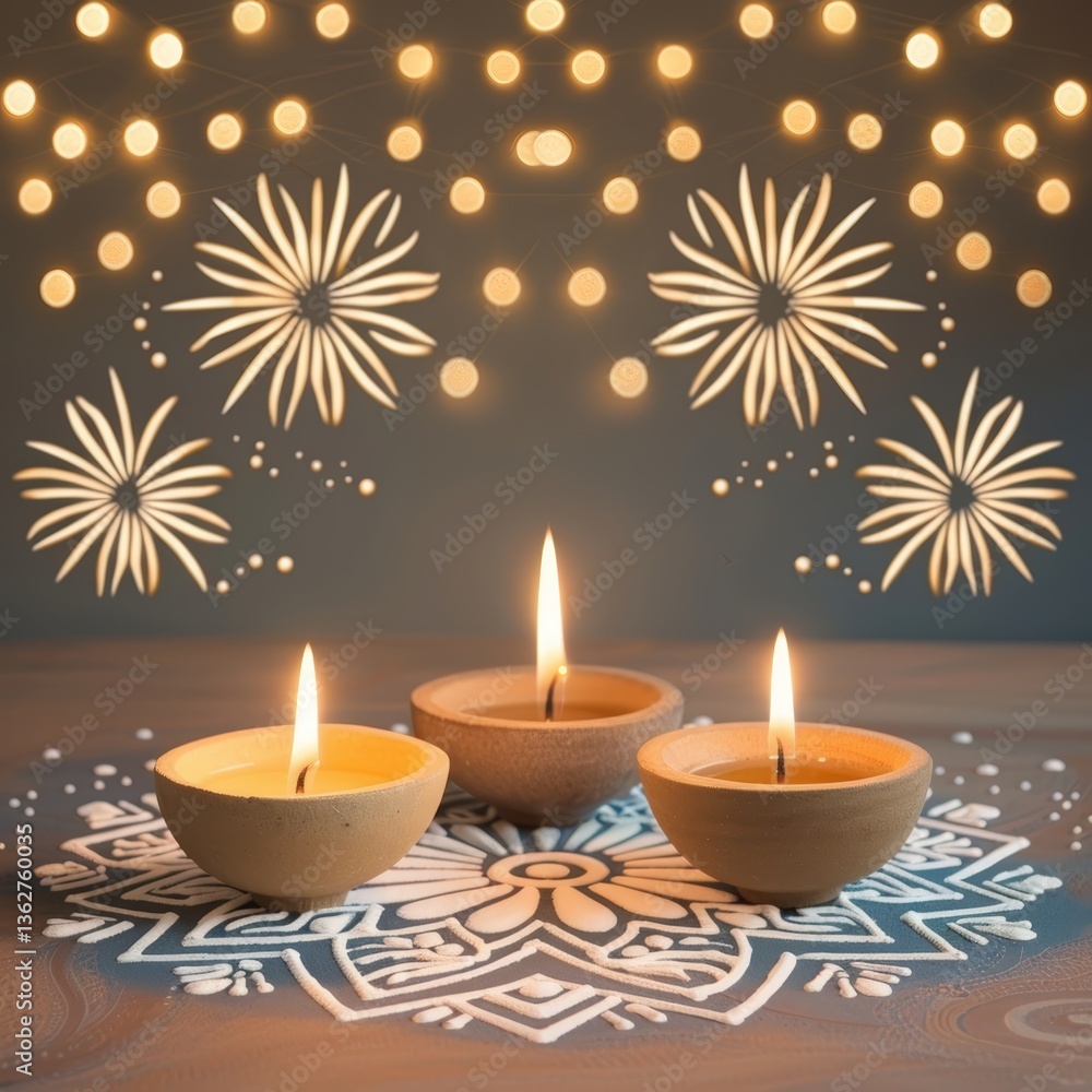 Tranquil lit candles with decorative backdrop Tranquil lit candles with decorative backdrop