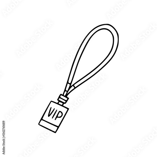 VIP card with neck strap drawing