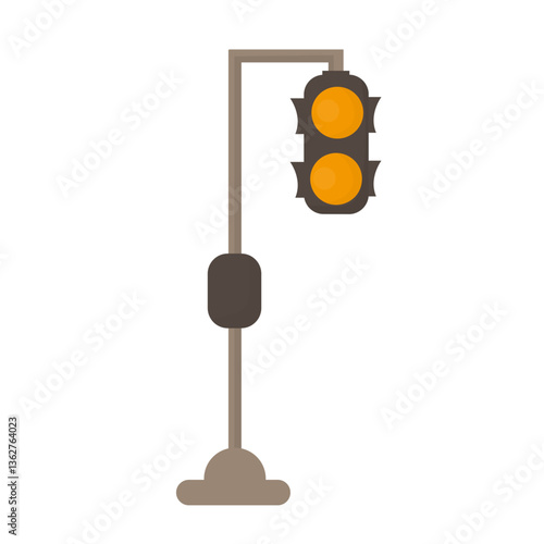 vector illustration of yellow traffic light symbol must be careful
