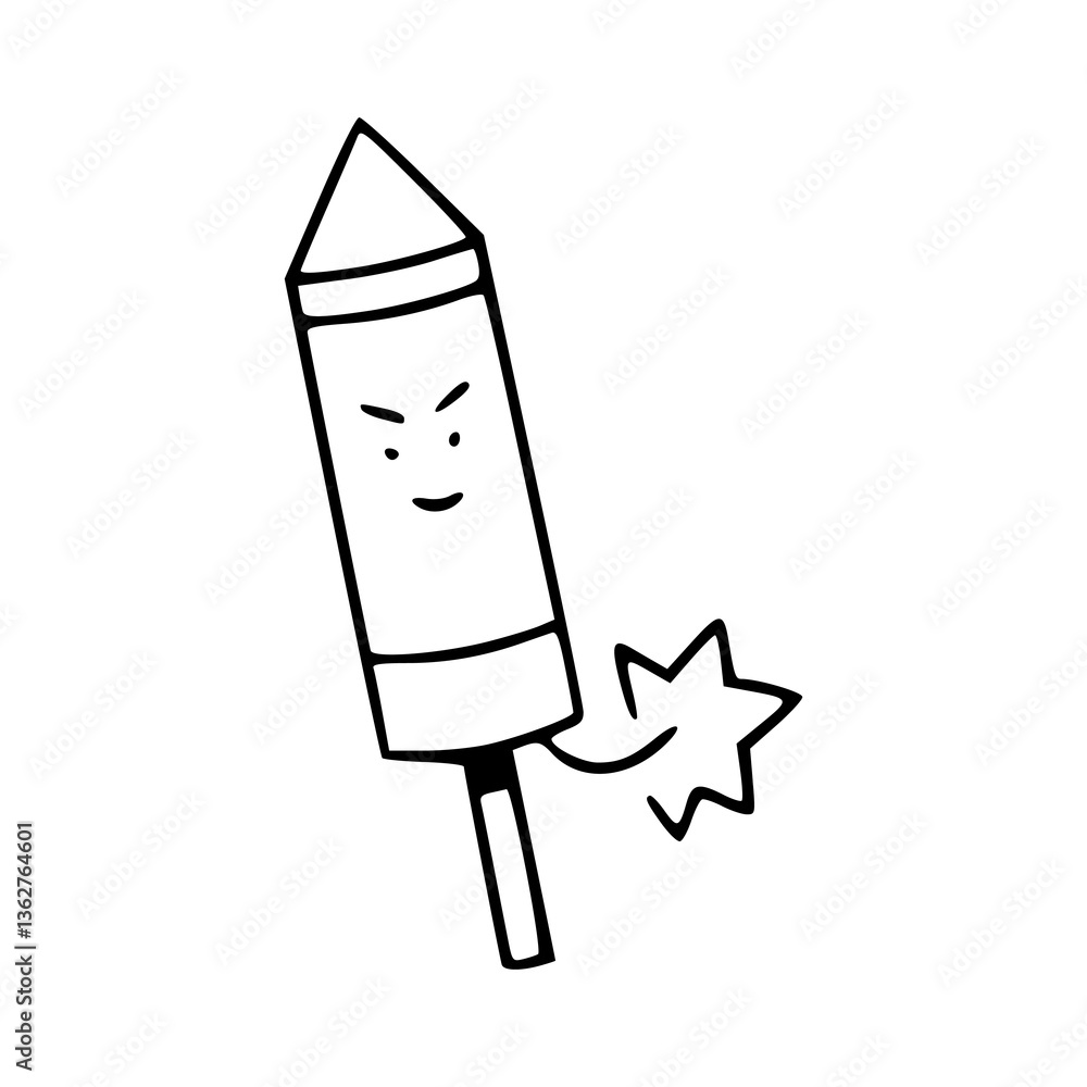 Fototapeta premium angry firecracker cartoon illustration