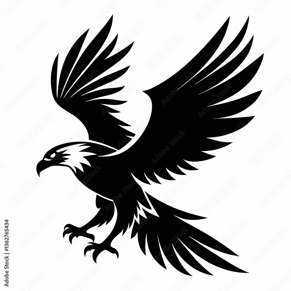 Fototapeta premium flying eagle silhouette