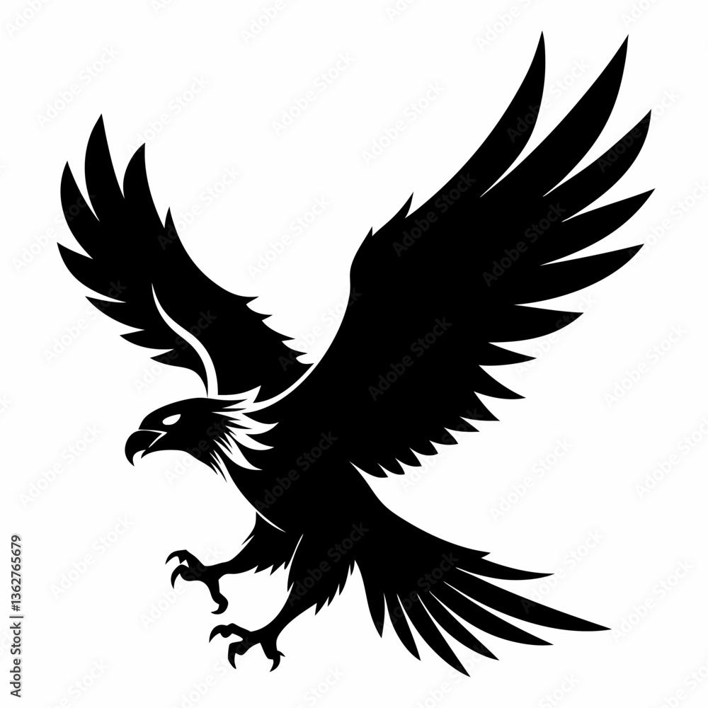Fototapeta premium flying eagle silhouette